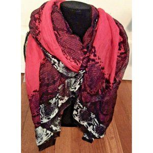 Animal Print Wrap Scarf Red Black Charlotte Russe Soft Large